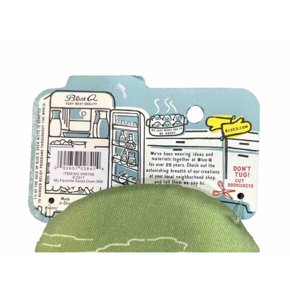 Blue Q Oven Mitt "My Favorite Salad Is Wine" Retro 50s Housewife Green Purple - Picture 4 of 4